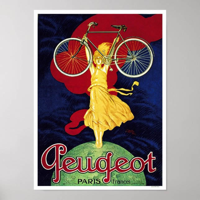 Peugeot Cycles - Vintage Bicycle Poster (Front)