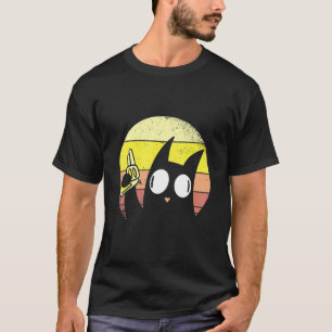 PEW PEW Cat in Retro Sunset Sunset T-Shirt