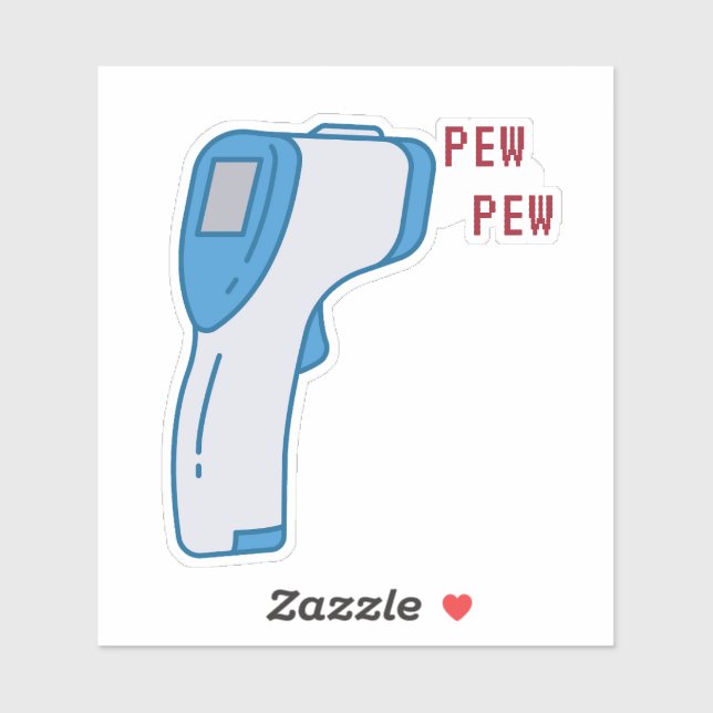 Pew Pew Funny Nurse Custom-Cut Vinyl Sticker (Sheet)