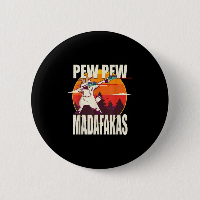 Pew Pew Madafakas Pew Pew Madafakas Goat 2 Inch Round Button (Front)