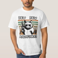 Pew Pew Madafakas Vintage Funny Cat T-Shirt