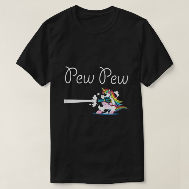 Pew Pew Unicorn T-Shirt (Design Front)
