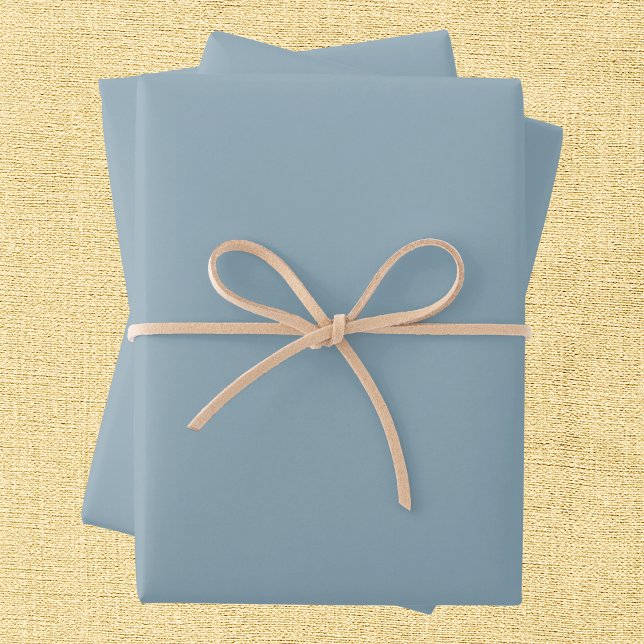 Pewter Blue Solid Colour Wrapping Paper Sheet (Creator Uploaded)