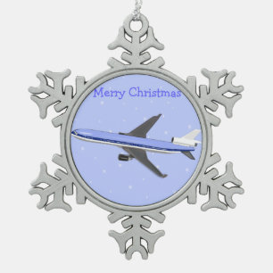 Pewter Christmas Ornaments - Airplane