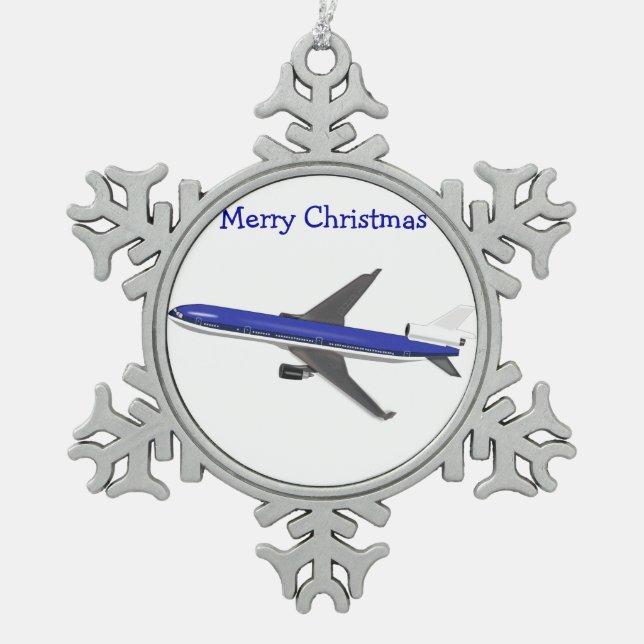 Pewter Christmas Ornaments - Airplane (Front)