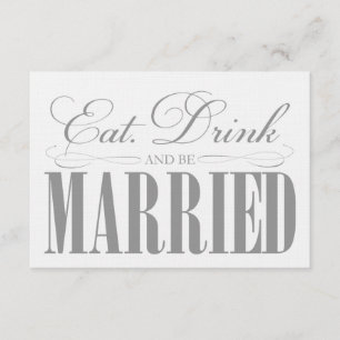 Pewter Eat, Drink & Be Married   Enclosure Card