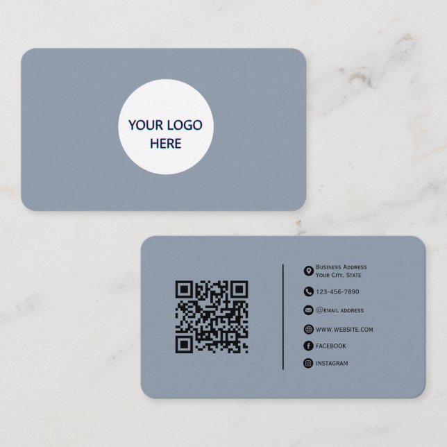 Pewter – Fully Customizable Modern Design Business Card (Front/Back)