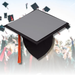 Pewter Grey Solid Colour   Classic Elegant Graduation Cap Topper