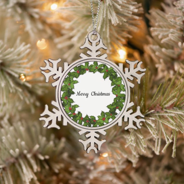 Pewter Snowflake Christmas Ornament (Tree)