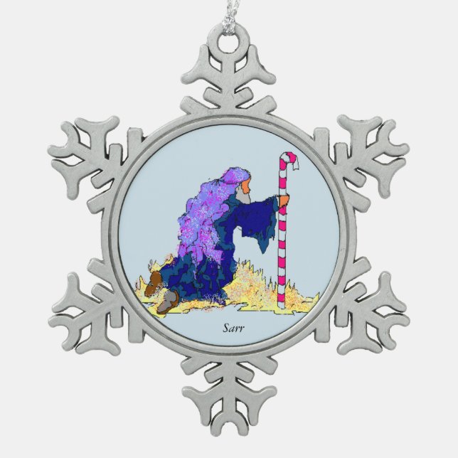 Pewter Snowflake Ornament The Shepherd (Front)