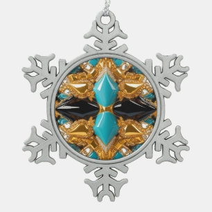 Pewter Snowflake Ornament with Bahamas Colours