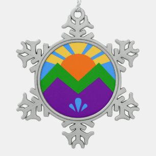 Pewter Snowflake Ornament with Manitou Springs