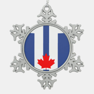 Pewter Snowflake Ornament with Toronto Flag