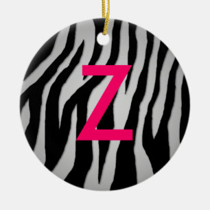 Pewter Zebra Ceramic Ornament