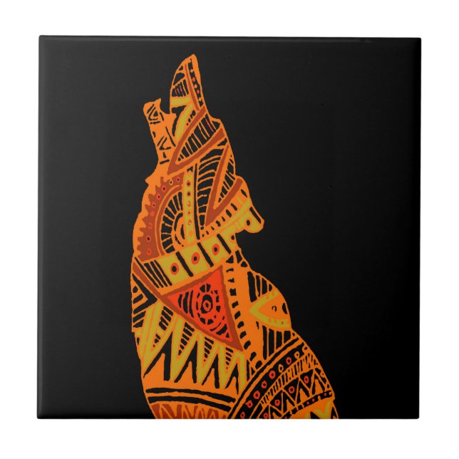 Peyote Coyote Tucson Arizona Tile (Front)