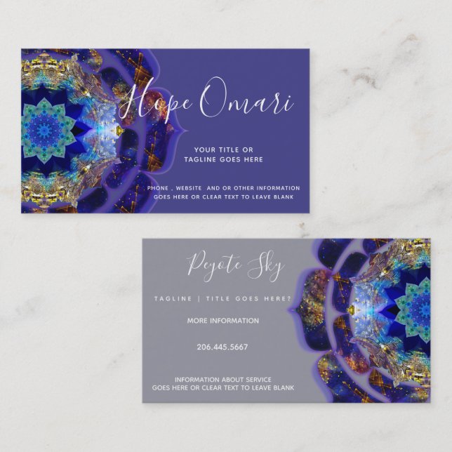 Peyote Sky Mandala Metaphysical Purple Business Card (Front/Back)