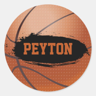 Peyton Basketball Name Stickers