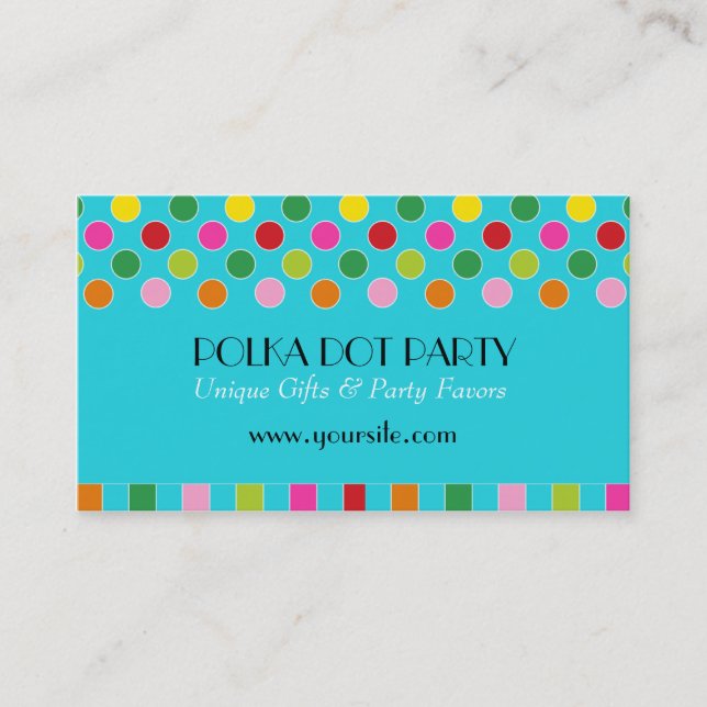 Peyton Polka Dot Multi-Coloured Chic Business Card (Front)