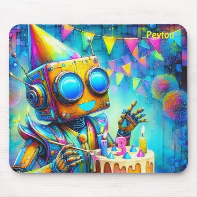 PEYTON ~ Robot ~  3 Years Old ~ Mouse Pad (Front)