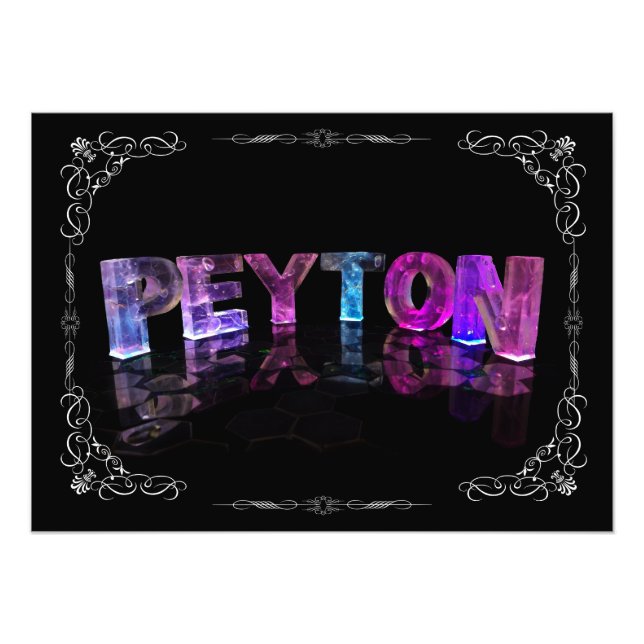 Peyton  - The Name Peyton in 3D Lights (Photograph Photo Print (Front)
