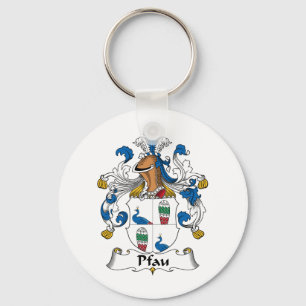 Pfau Family Crest Keychain