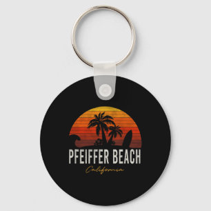Pfeiffer Beach California Palms Vacation Surf Sund Keychain