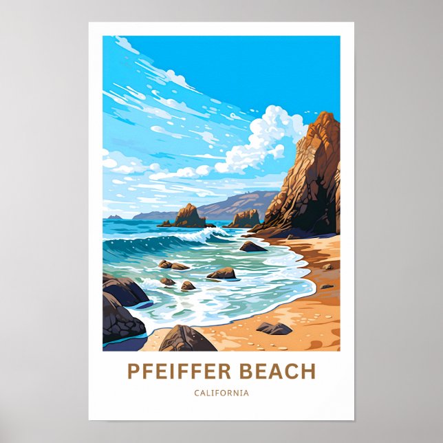 Pfeiffer Beach California Travel Print (Front)
