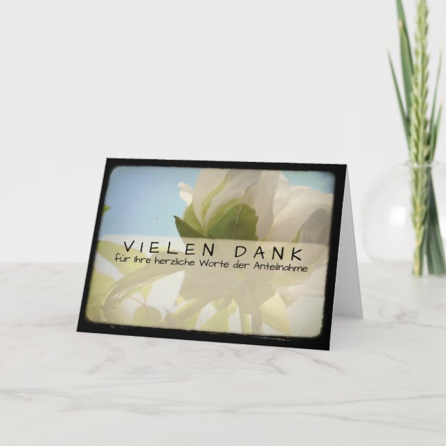 Pfingstrose Kartengruss mit Vielen Dank Thank You Card (Front)