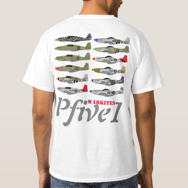 Pfive1 P-51 Mustang T-Shirt (Back)