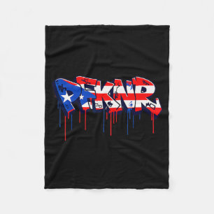 Pfknr Puerto Rico Flag Graffiti Coquí Heritage Fleece Blanket