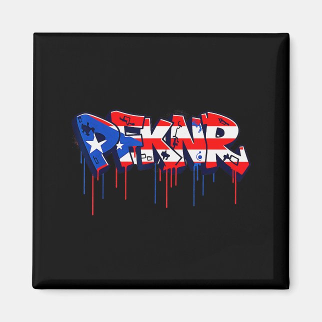 Pfknr Puerto Rico Flag Graffiti Coquí Heritage  Magnet (Front)