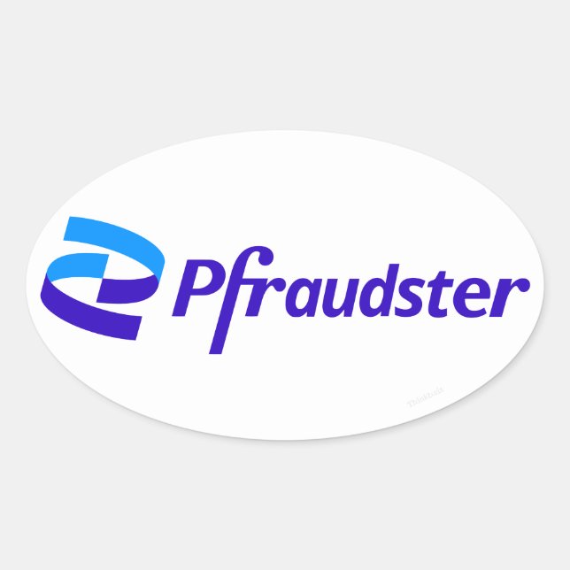 Pfraudster - Pfizer Logo Parody Stickers (Front)