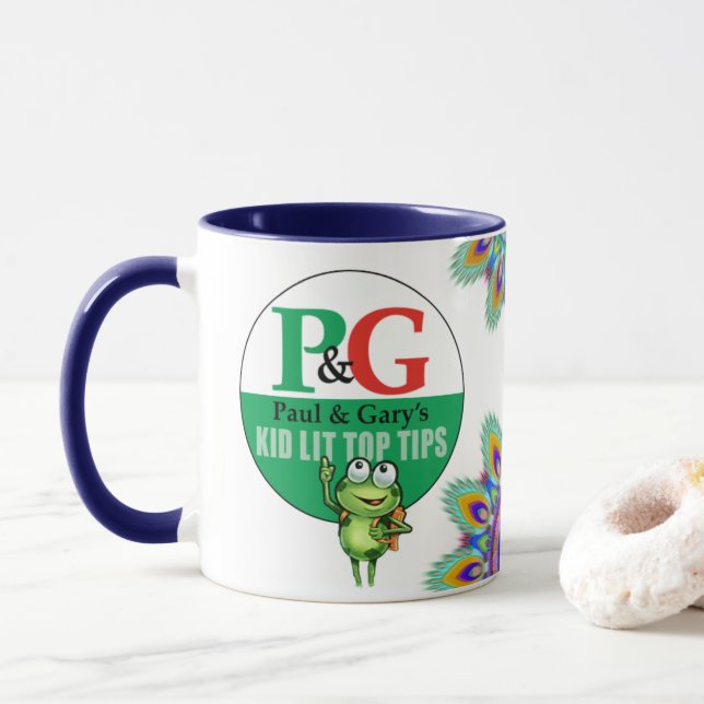 PGTips tea mug. Paul & Gary's Kid Lit Tips.  Mug (With Donut)