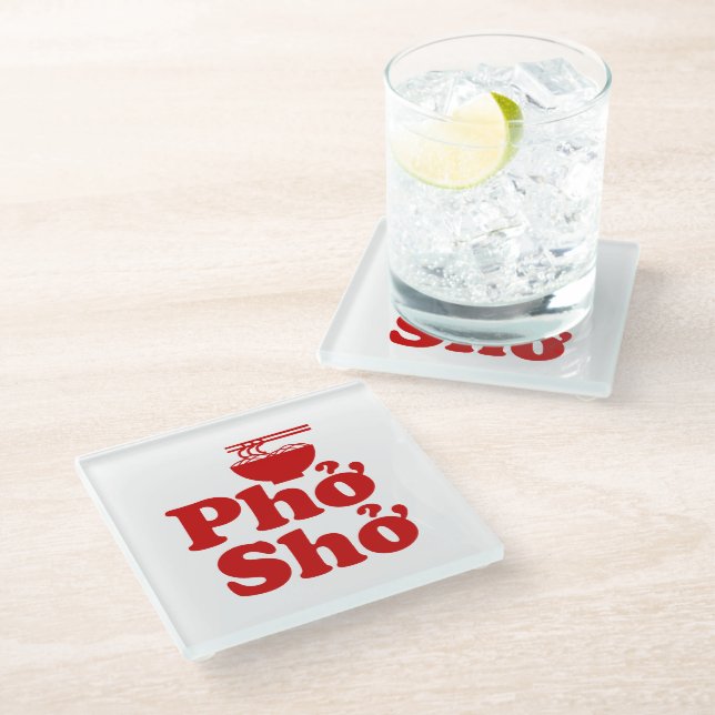 Phở Shở Glass Coaster (Angled)