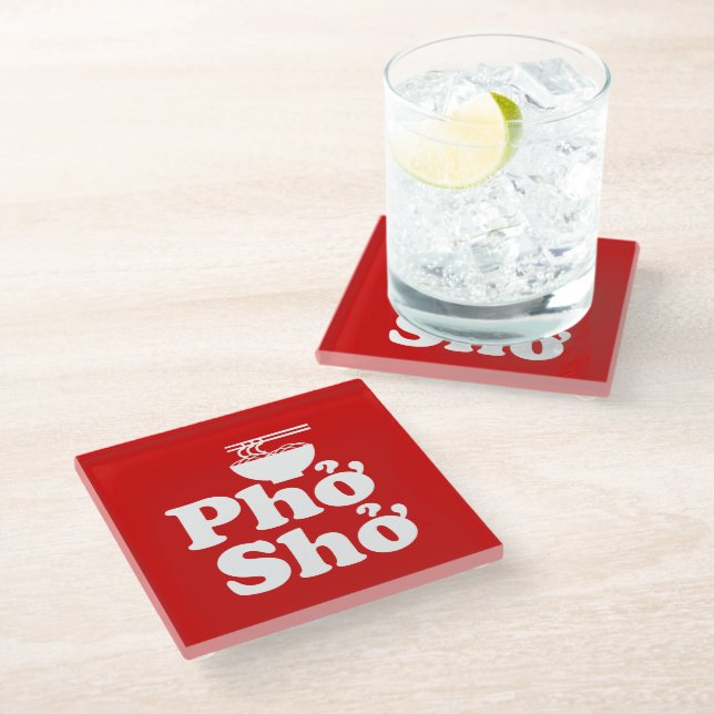 Phở Shở Glass Coaster (Angled)