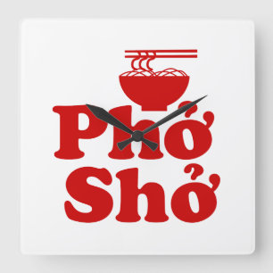 Phở Shở Square Wall Clock