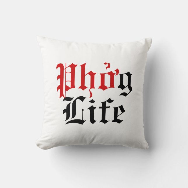 Phởg Life Throw Pillow (Front)
