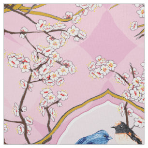 PH&D Bluebird Vignette Toile tissu Iris rose