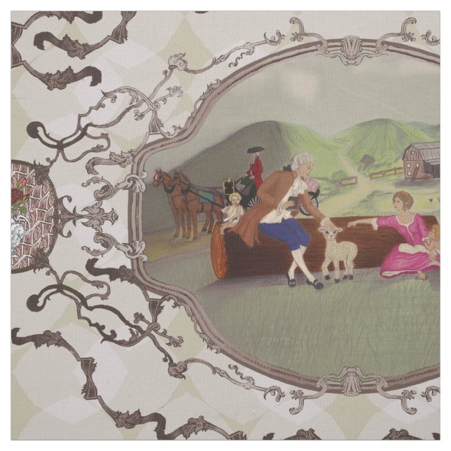 PH&D French Toile Fabric Dark Taupe (Swatch)