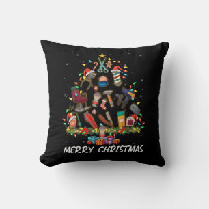 Ph Hair Stylist Merry Christmas Pajama Costume Hai Throw Pillow