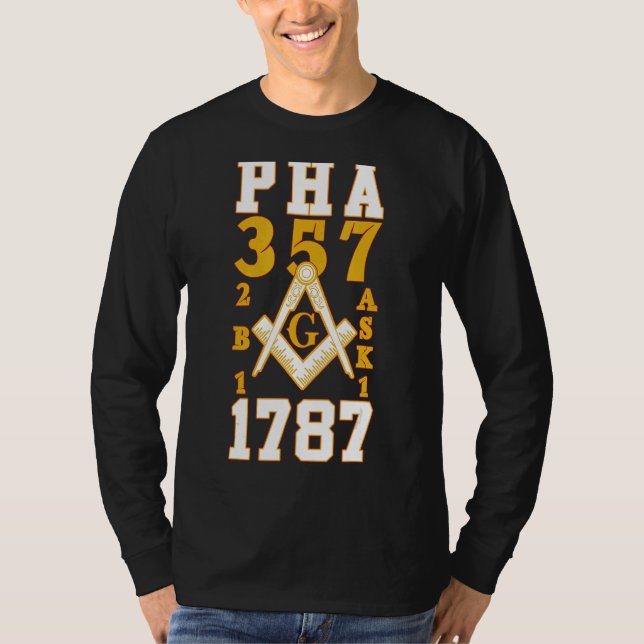 Pha 357 Mason 1987 2b1ask1 Compass Square Father's T-Shirt (Front)
