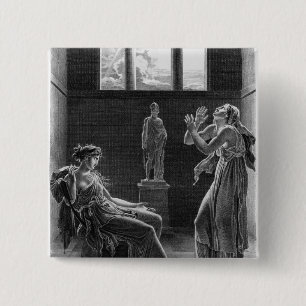 Phaedra and Oenone, illustration from Act I 2 Inch Square Button