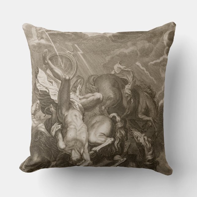 Phaeton Struck Down by Jupiter's Thunderbolt, 1731 Throw Pillow (Front)