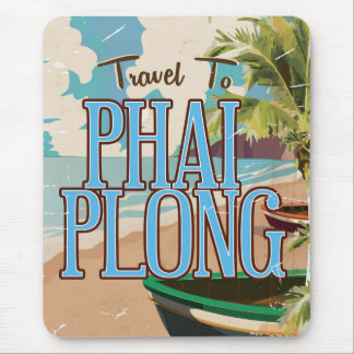 Phai Plong thailand vintage travel poster art. Mouse Pad
