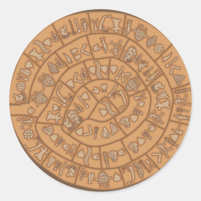 Phaistos disc classic round sticker (Front)