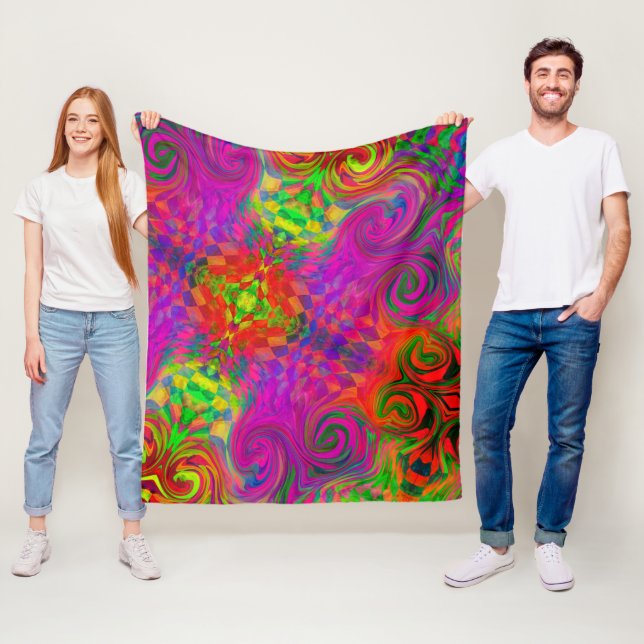 [Phantasmagoria] Warped Swirling Colours  Fleece Blanket (In Situ)