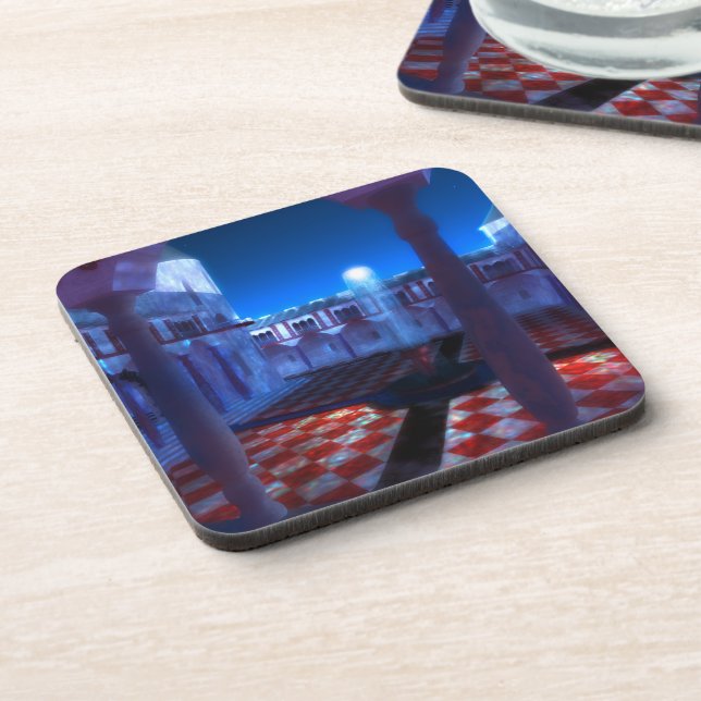 Phantastes: Courtyard of the Palace Cork Coasters (Left Side)