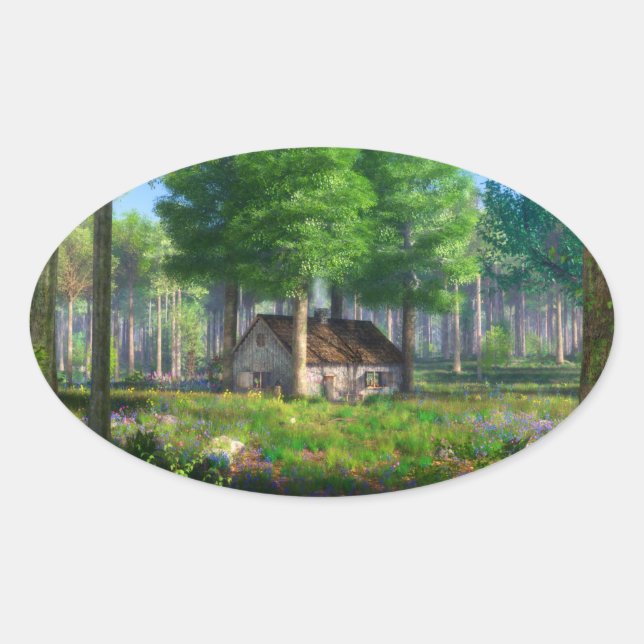 Phantastes : Les Stickers Cottage Forêt (Devant)