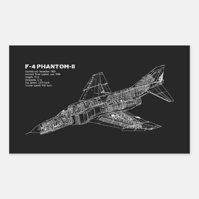 Phantom Fighter Jet (Supersonic Aircraft) Pilot Sticker (Front)
