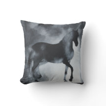 "Phantom" Horse in mist.Pillow